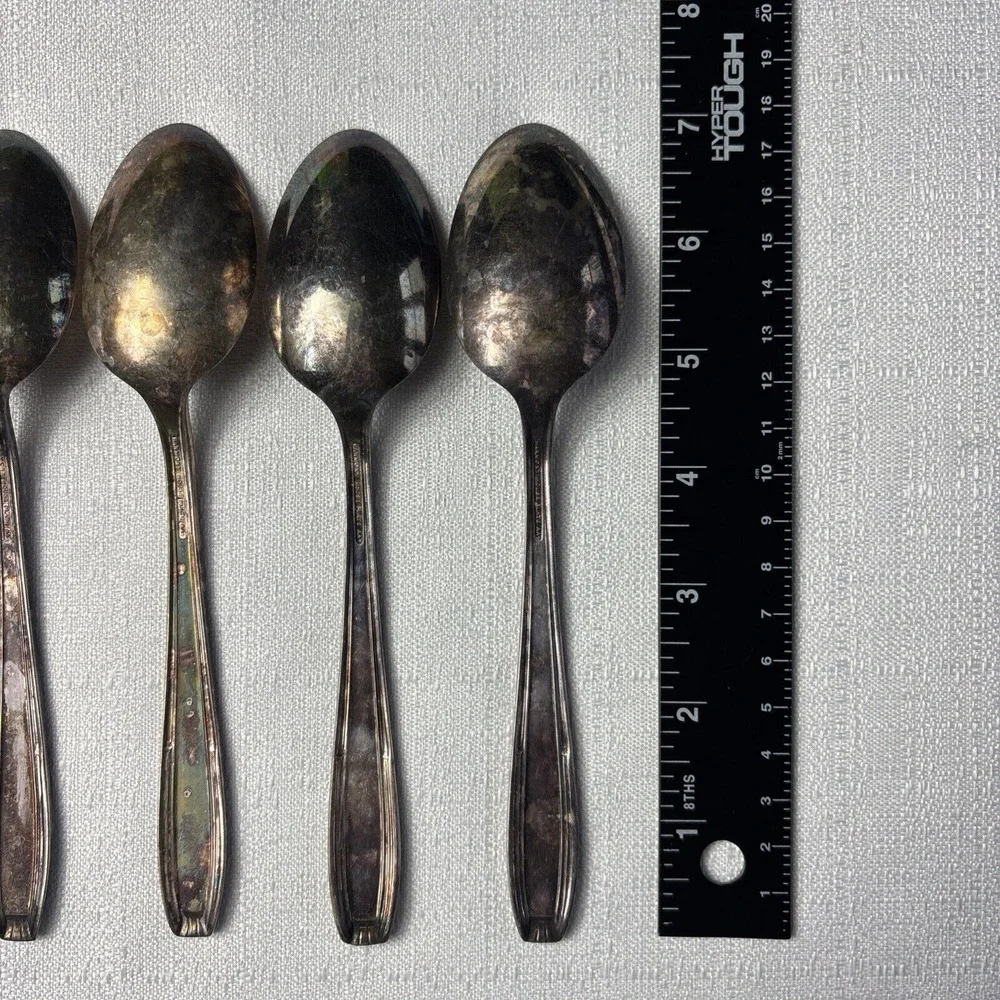 7 Harmony‎ House SERENADE Wallace Silver Plate Soup Spoons Silverware